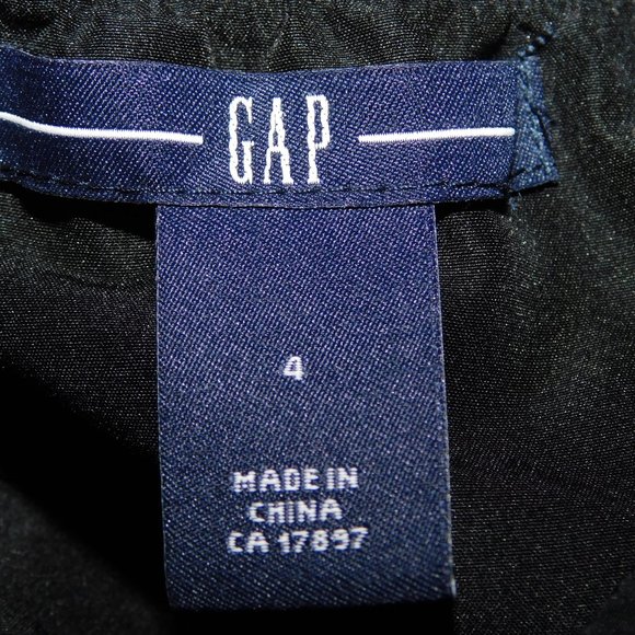GAP Womens 4 Strapless Ruffle Black Silk Blend Cocktail Dress - Picture 3 of 10